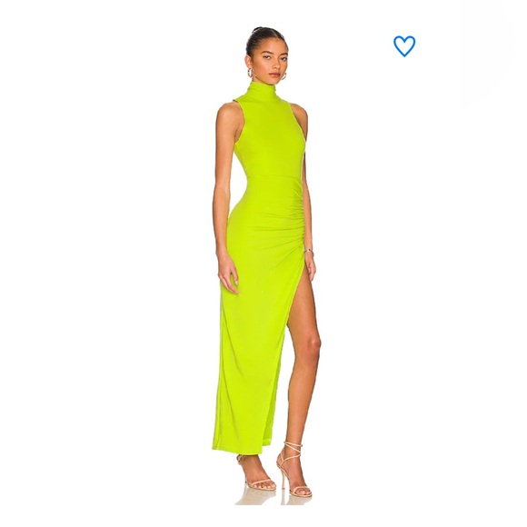 Superdown Janet Slit Midi Dress - Bright Lime Green Dress - Picture 1 of 10